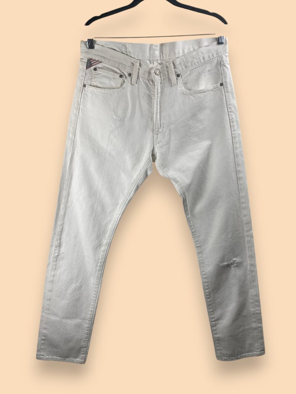 Ralph Lauren Denim & Supply White Jeans Slim‎ 34 Retro Distressed